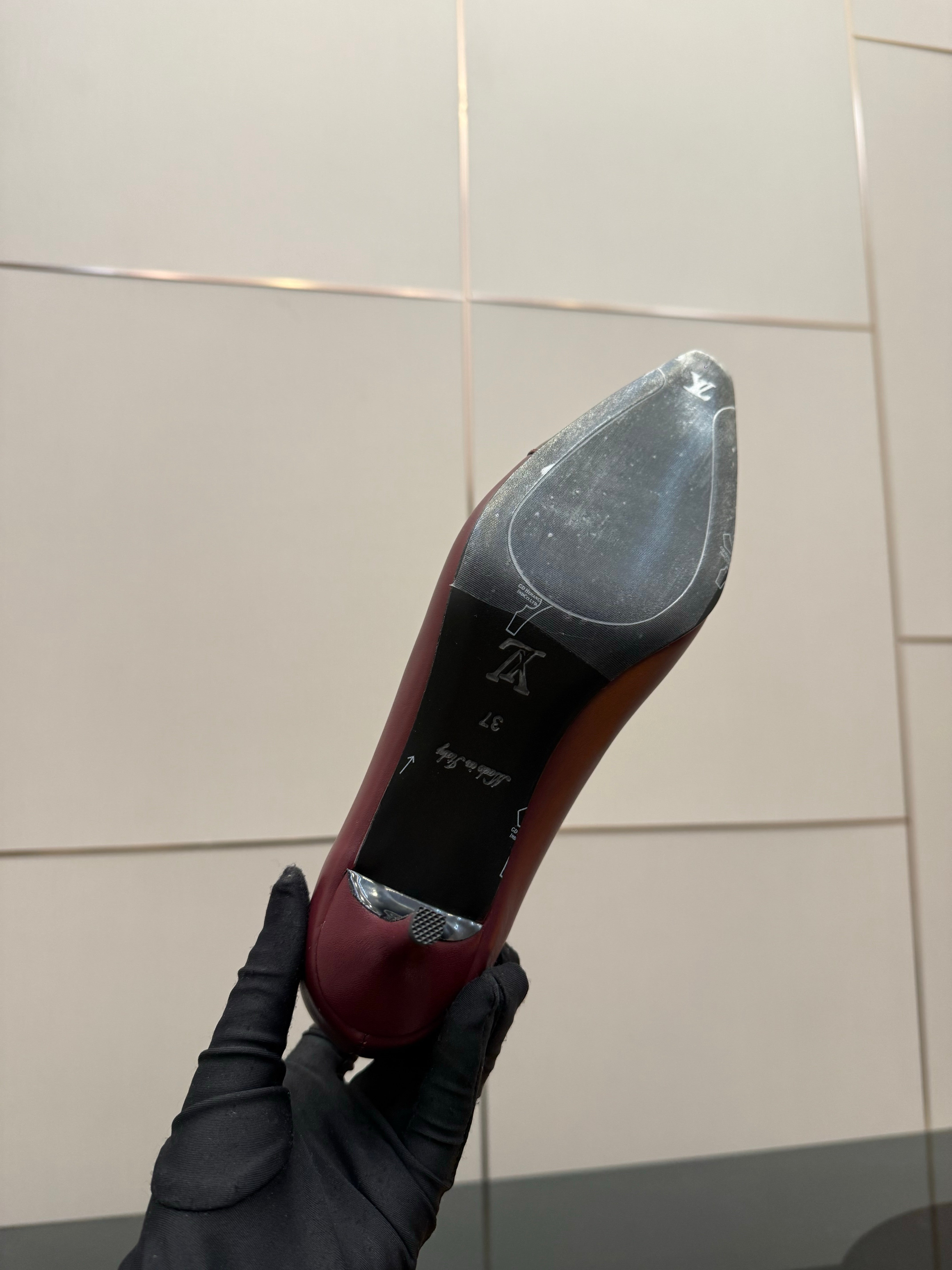 LV 26ss Heel Pump 55 Burgundy Patent Leather 629627