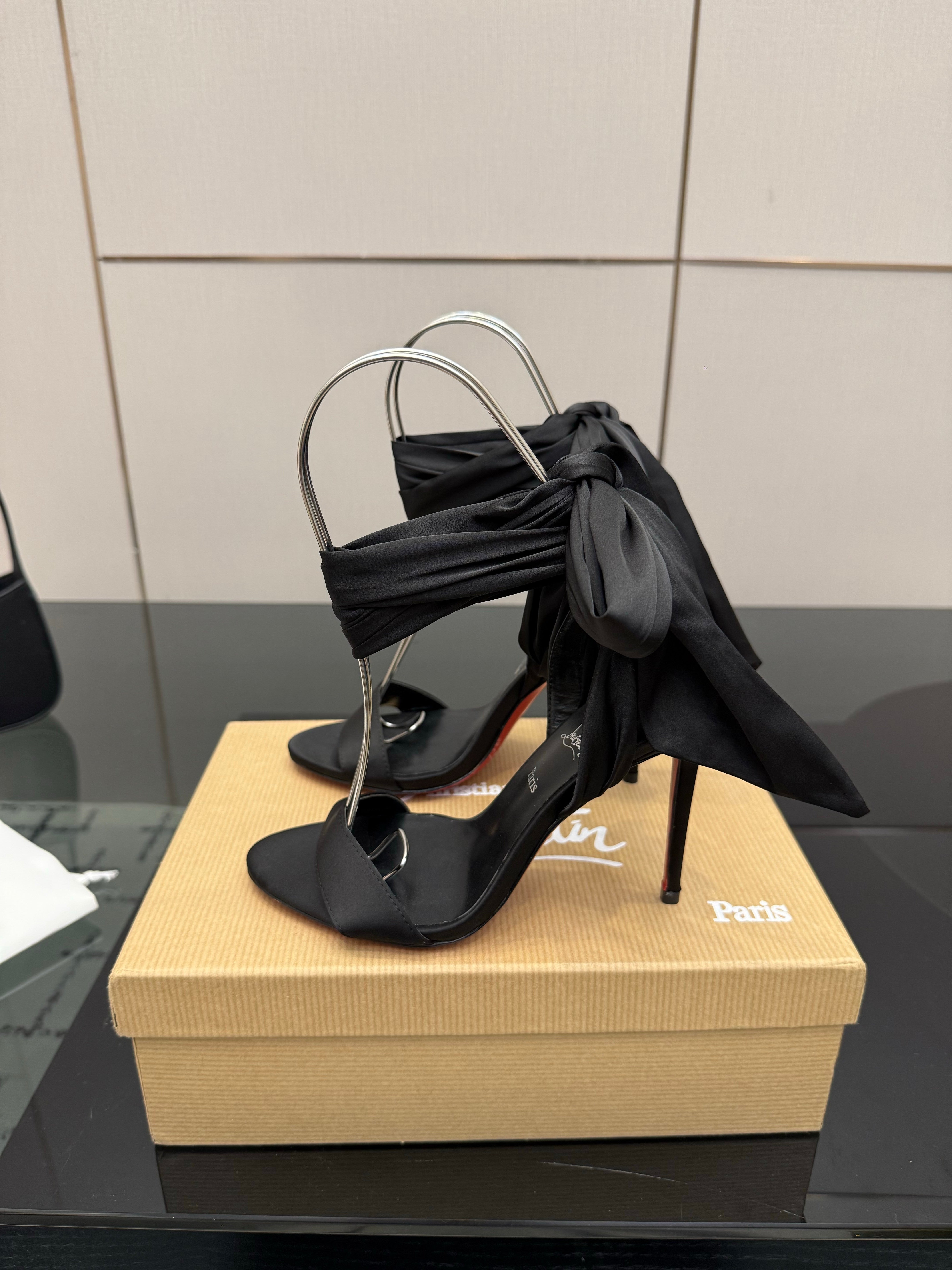 Christian Louboutin 2026 Sevillana 100mm Crepe Sandals Silk Sheepskin 791574