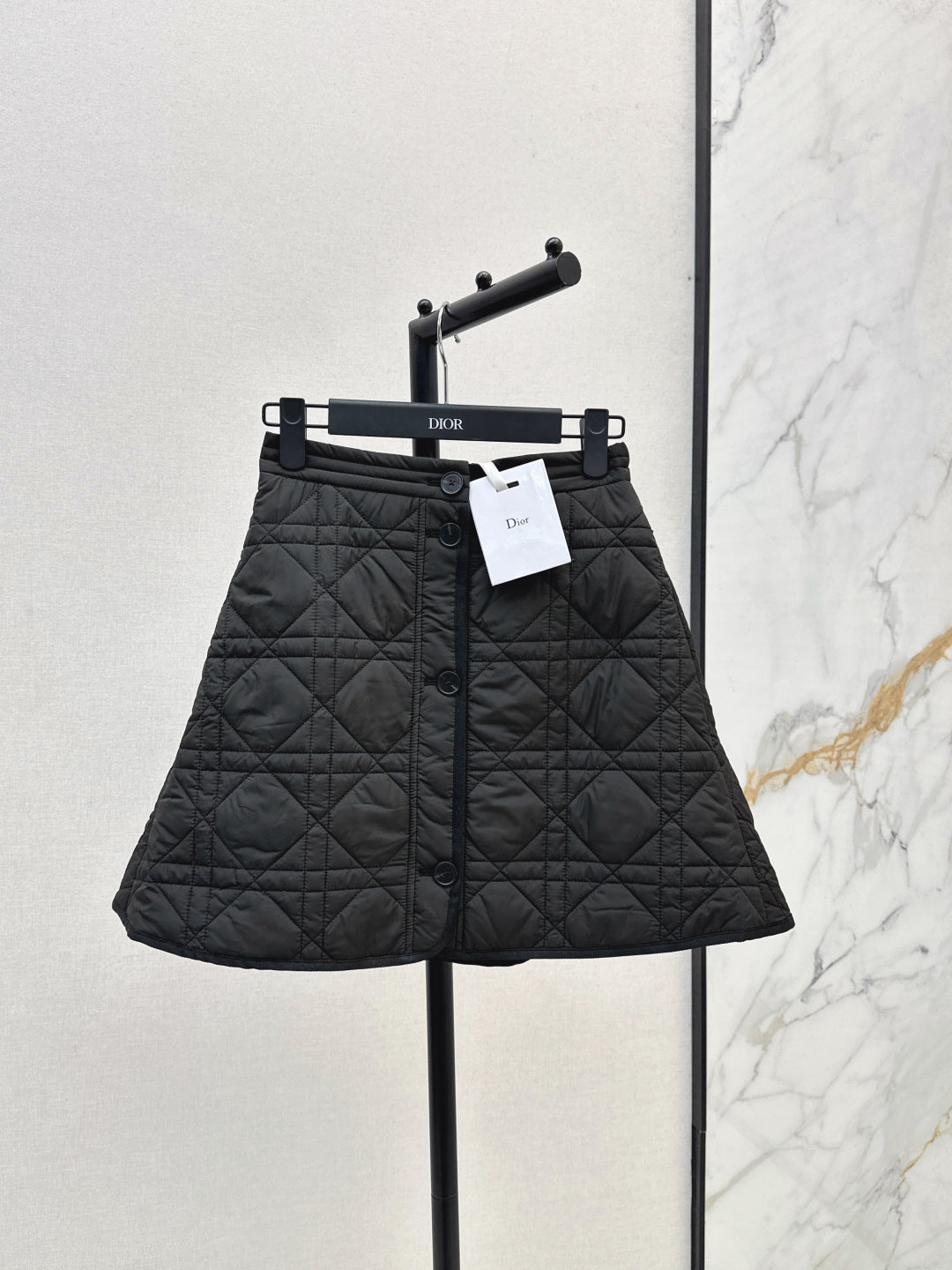 CD 25 Plaid Quilted Lapel Set Black Cotton