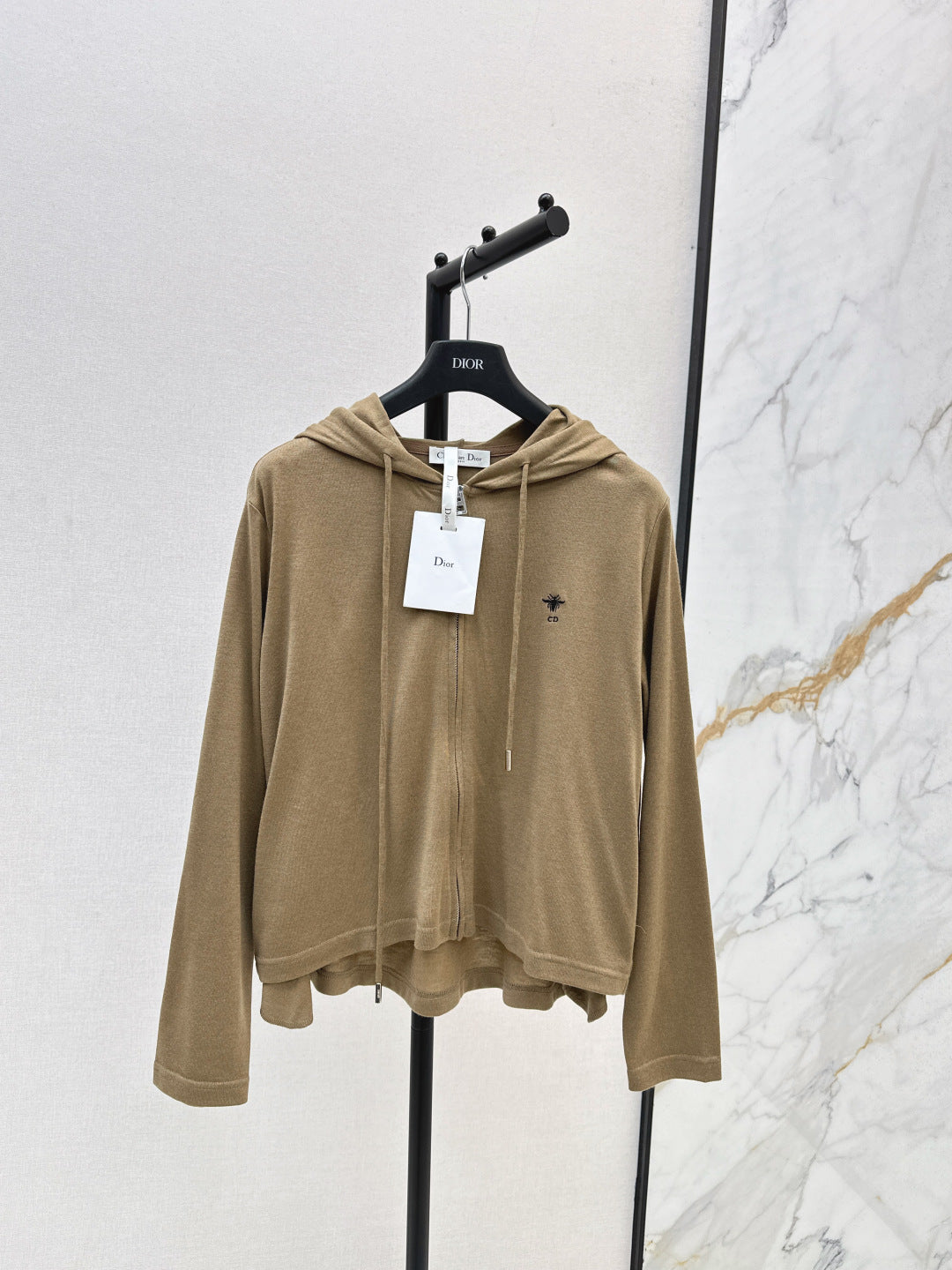 CD 25 Drawstring Hoodie Cotton And Stretch Wool