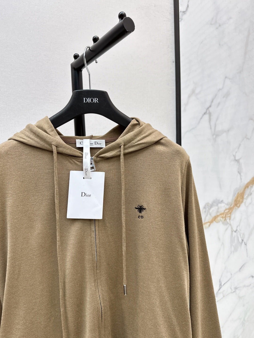 CD 25 Drawstring Hoodie Cotton And Stretch Wool