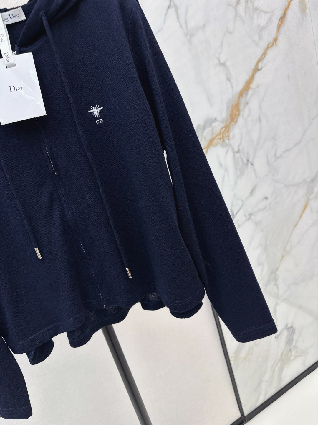 CD 25 Drawstring Hoodie Cotton And Stretch Wool