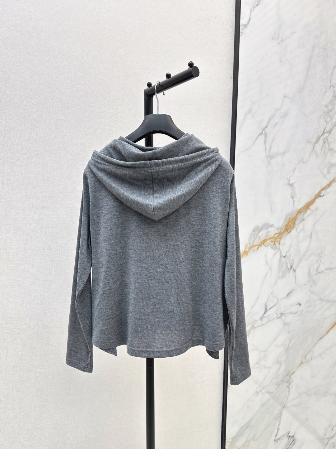 CD 25 Drawstring Hoodie Cotton And Stretch Wool