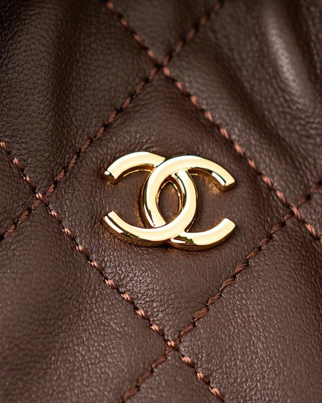 Chanel 26 Drawstring Bag Coffee Lambskin