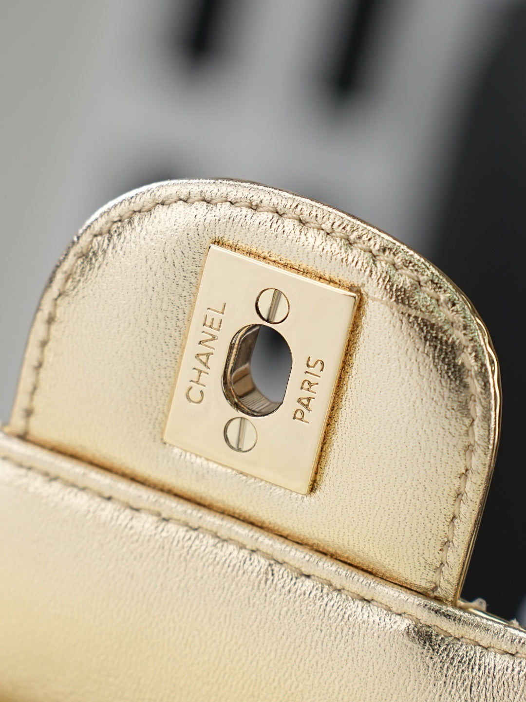 Chane 2026 Flap Mirror Bag Gold And Silver Metallic Calfskin