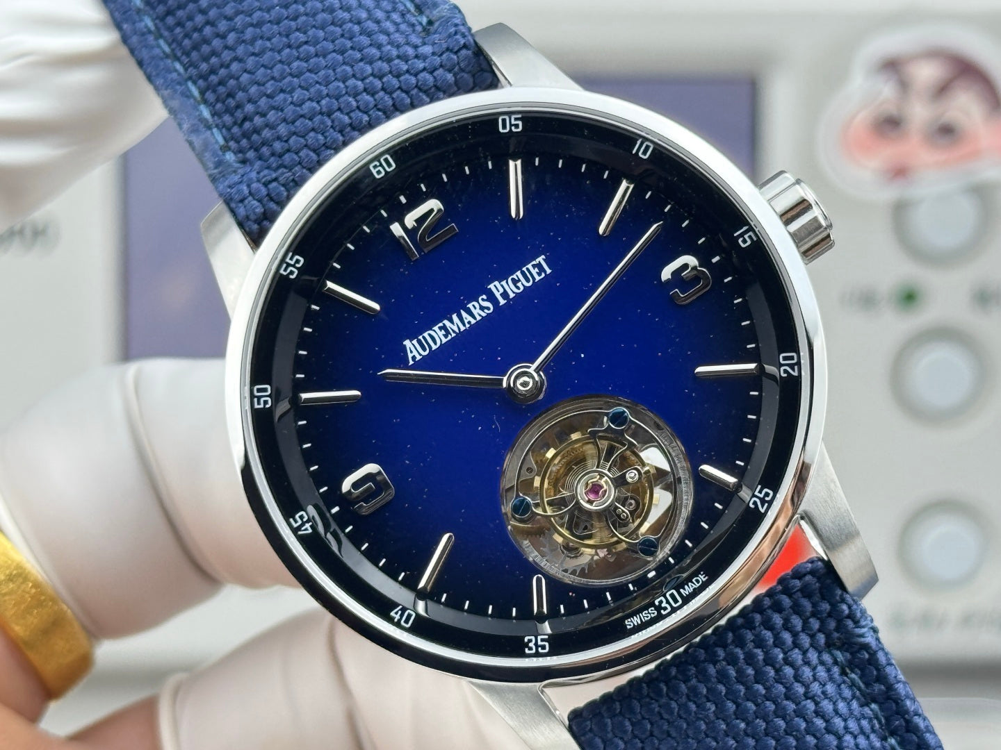 Audemars Piguet Code 11.59 Selfwinding Flying Tourbillon BLue Dial Textile Strap