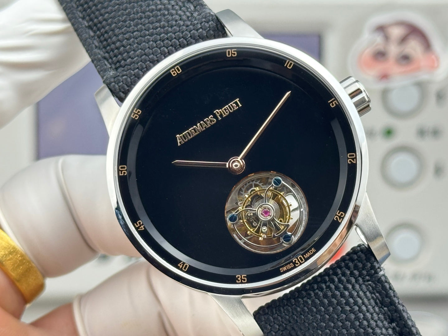 Audemars Piguet Code 11.59 Selfwinding Flying Tourbillon Black Dial Textile Strap