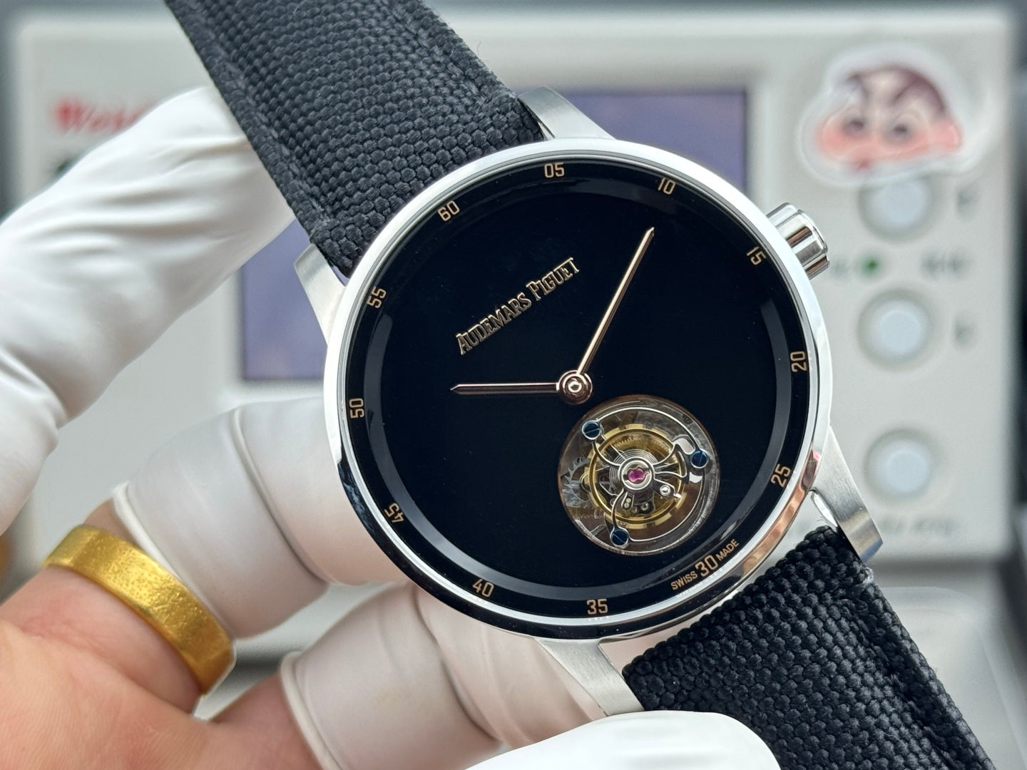 Audemars Piguet Code 11.59 Selfwinding Flying Tourbillon Black Dial Textile Strap