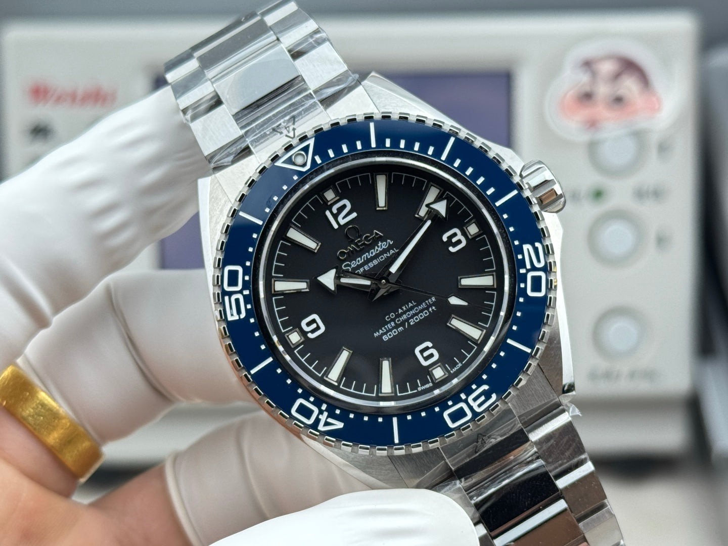 Omega Seamaster Planet Ocean 600M 42mm Steel/Blue Ceramic Black Dial Watch