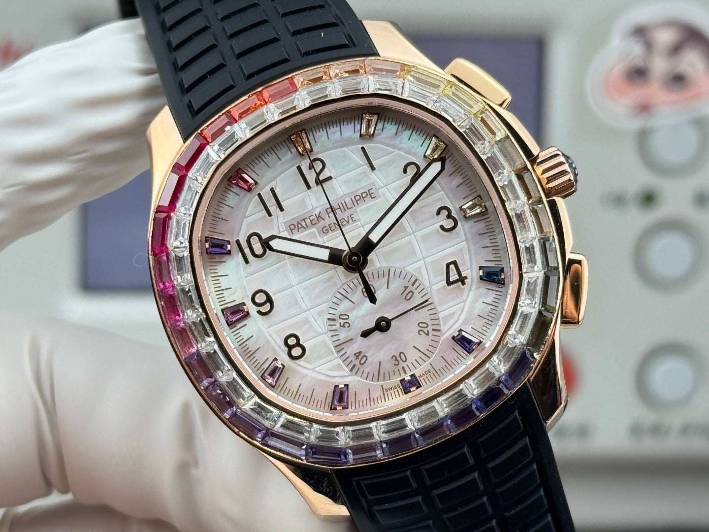 Patek Philippe Aquanaut Luce “Rainbow” Chronograph 40mm Black Rubber Strap