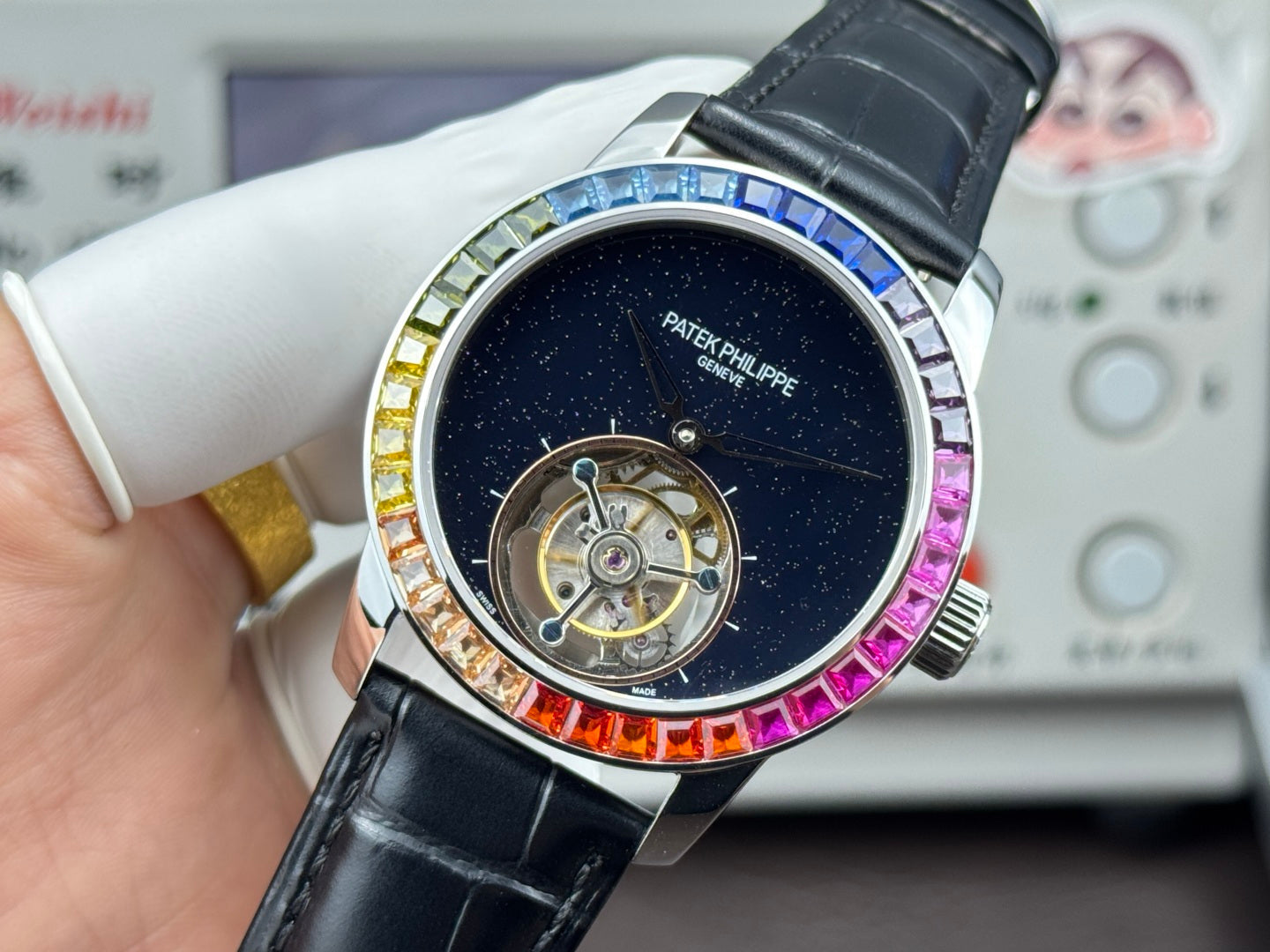 Patek Philippe Grand Complications Sky Moon Tourbillon 42mm Steel Case Rainbow Benzel