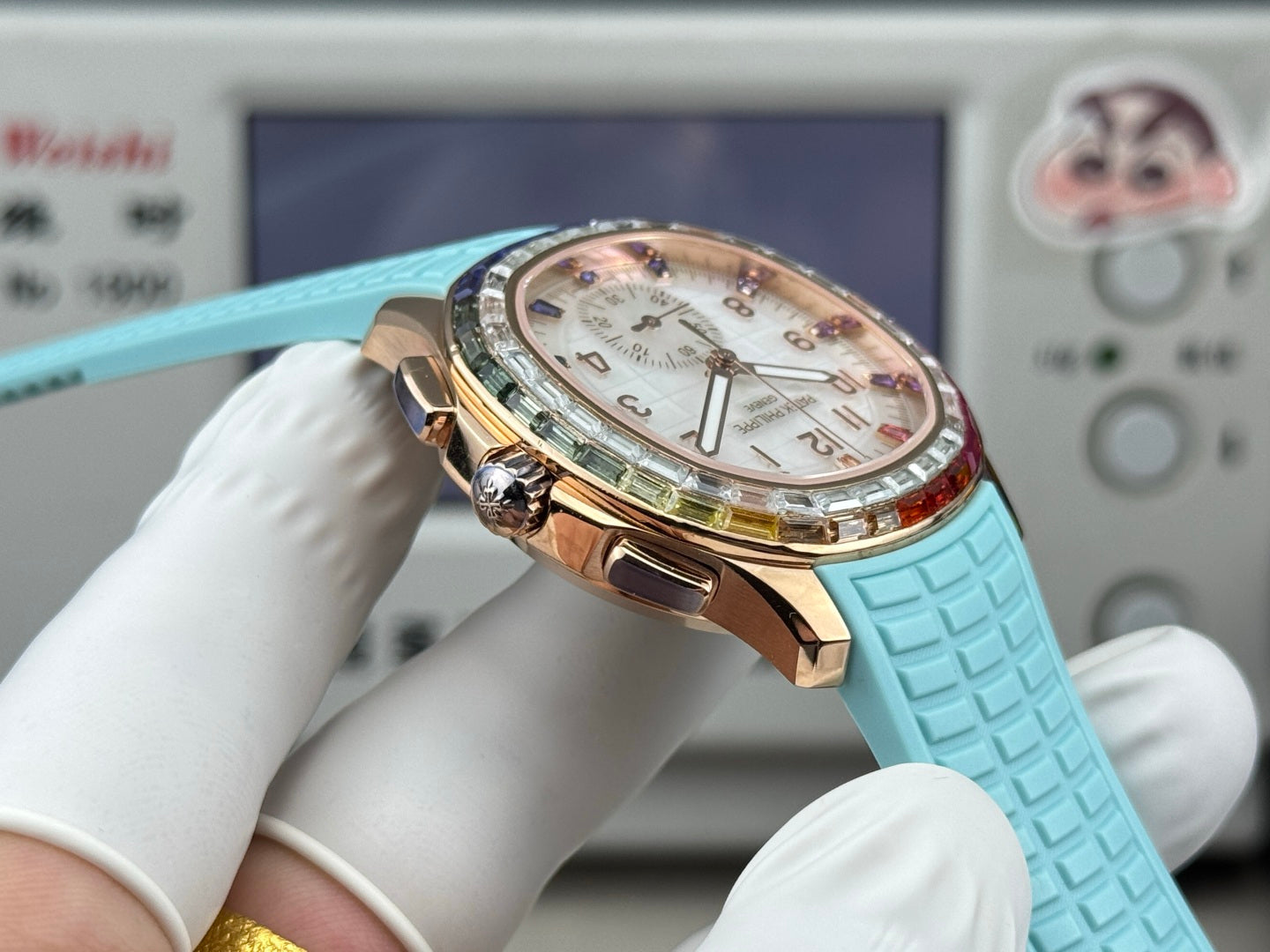 Patek Philippe Aquanaut Luce “Rainbow” Chronograph 40mm Blue Rubber Strap
