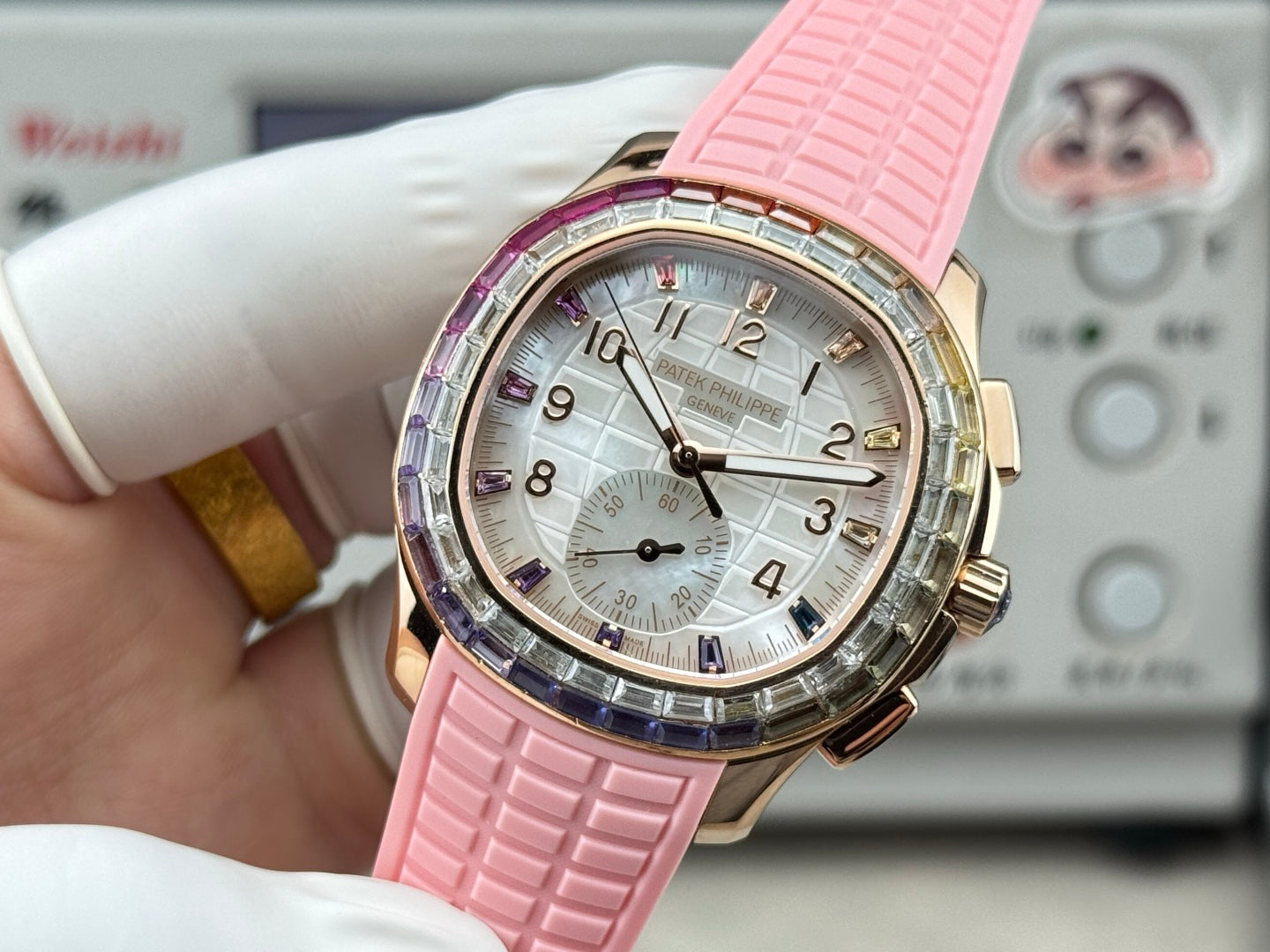 Patek Philippe Aquanaut Luce “Rainbow” Chronograph 40mm Pink Rubber Strap