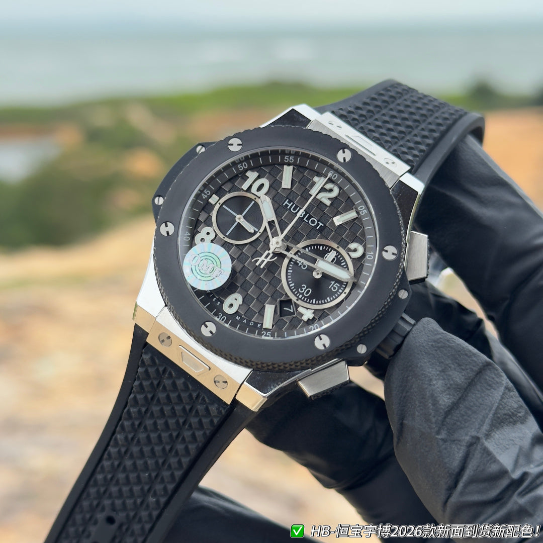 Hublot Big Bang Unico 43mm Titanium Ceramic Black Rubber Strap Watch