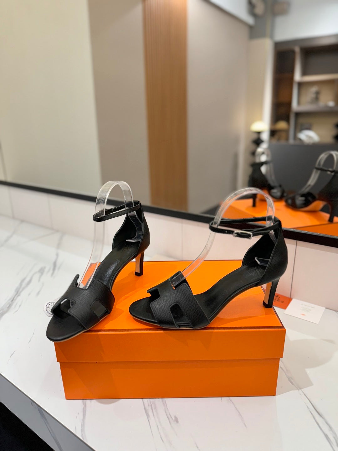 HM Joy 65mm Heeled Sandals Black Cowhide 294914