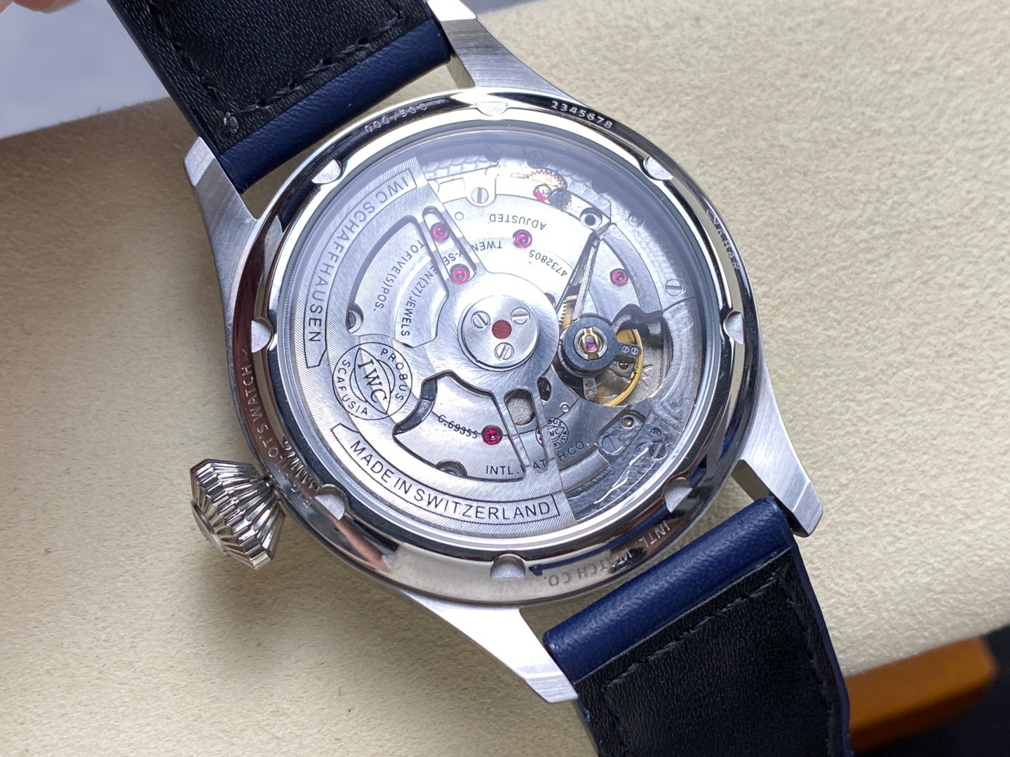 IWC Big Pilot 46mm Blue Dial Steel Case Blue Leather Strap