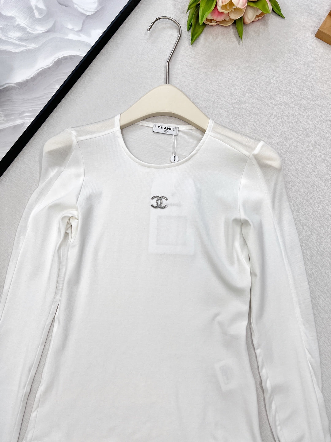 CC 25 Long sleeve T-shirt White And Black Tencel 385T2