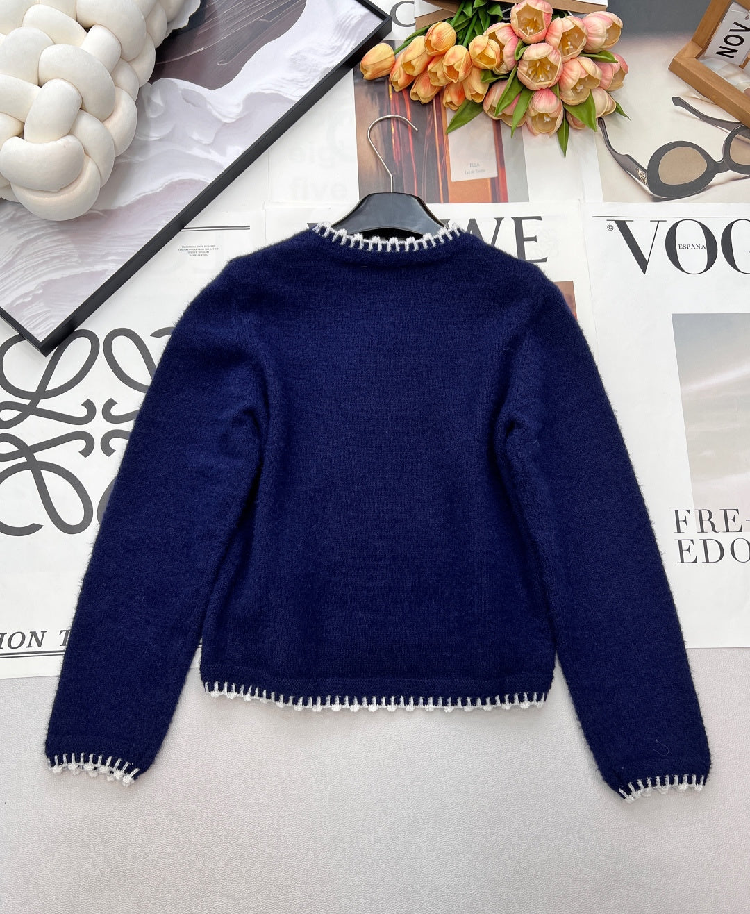 CC 26 Knit Sweater Navy Blue Wool Cashmere 785142