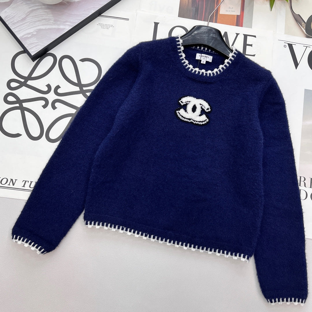 CC 26 Knit Sweater Navy Blue Wool Cashmere 785142