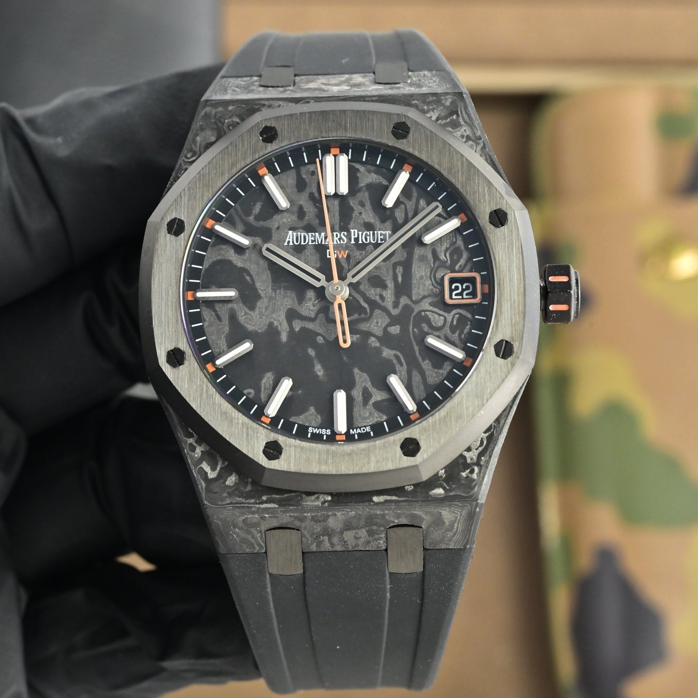 Audemars Piguet Royal Oak 41mm Custom Carbon Black Orange Dial