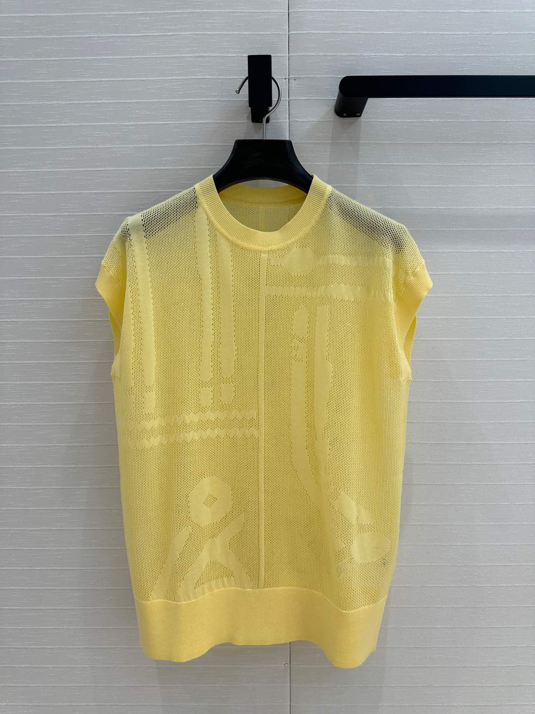 Hm 25 Short-sleeved Sweater Yellow Mesh Polyester