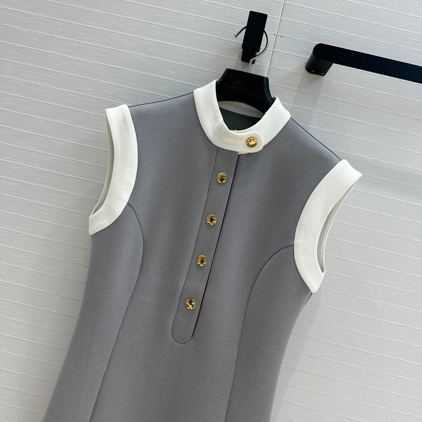 LV 25 Princess Seams Dress Grey Polyester Cotton
