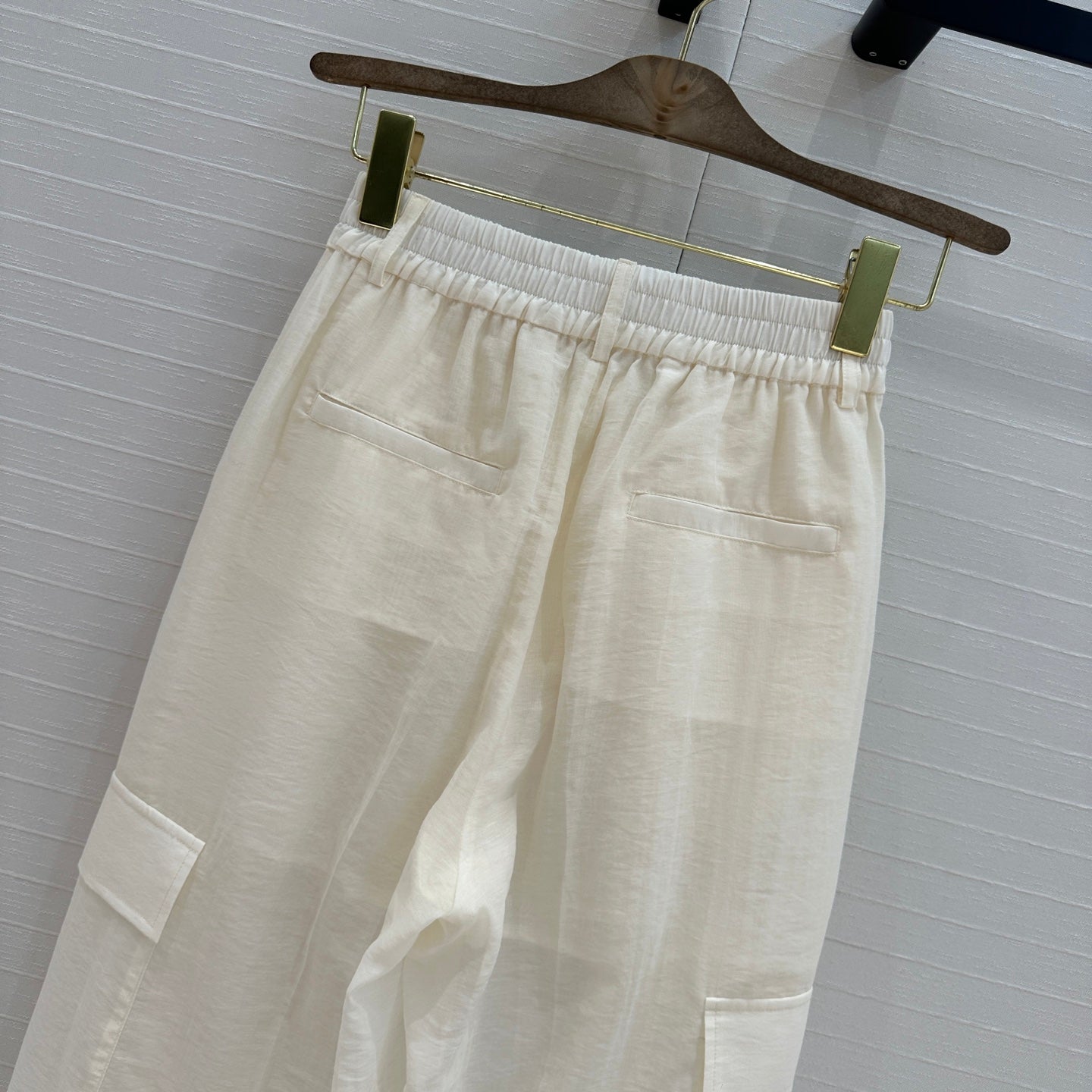 Gucci 25 Wide-leg Casual Pants Ivory Cotton