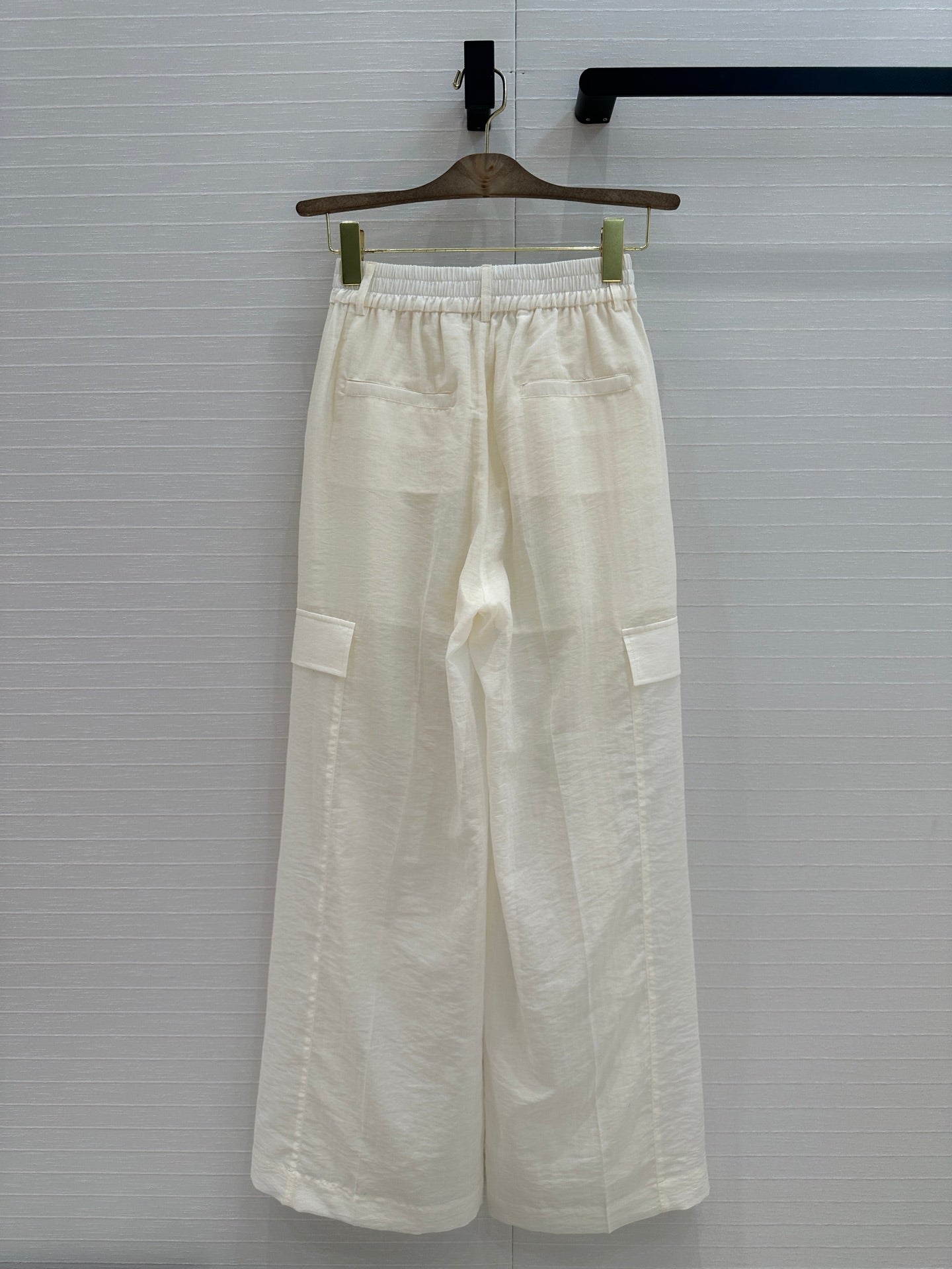 Gucci 25 Wide-leg Casual Pants Ivory Cotton