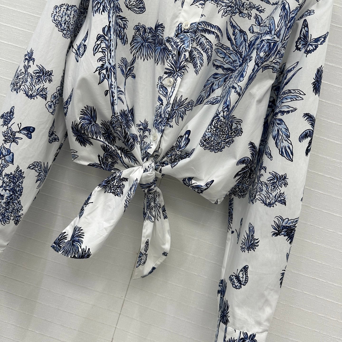 CD 25 Bow Tie Shirt Blue White Cotton