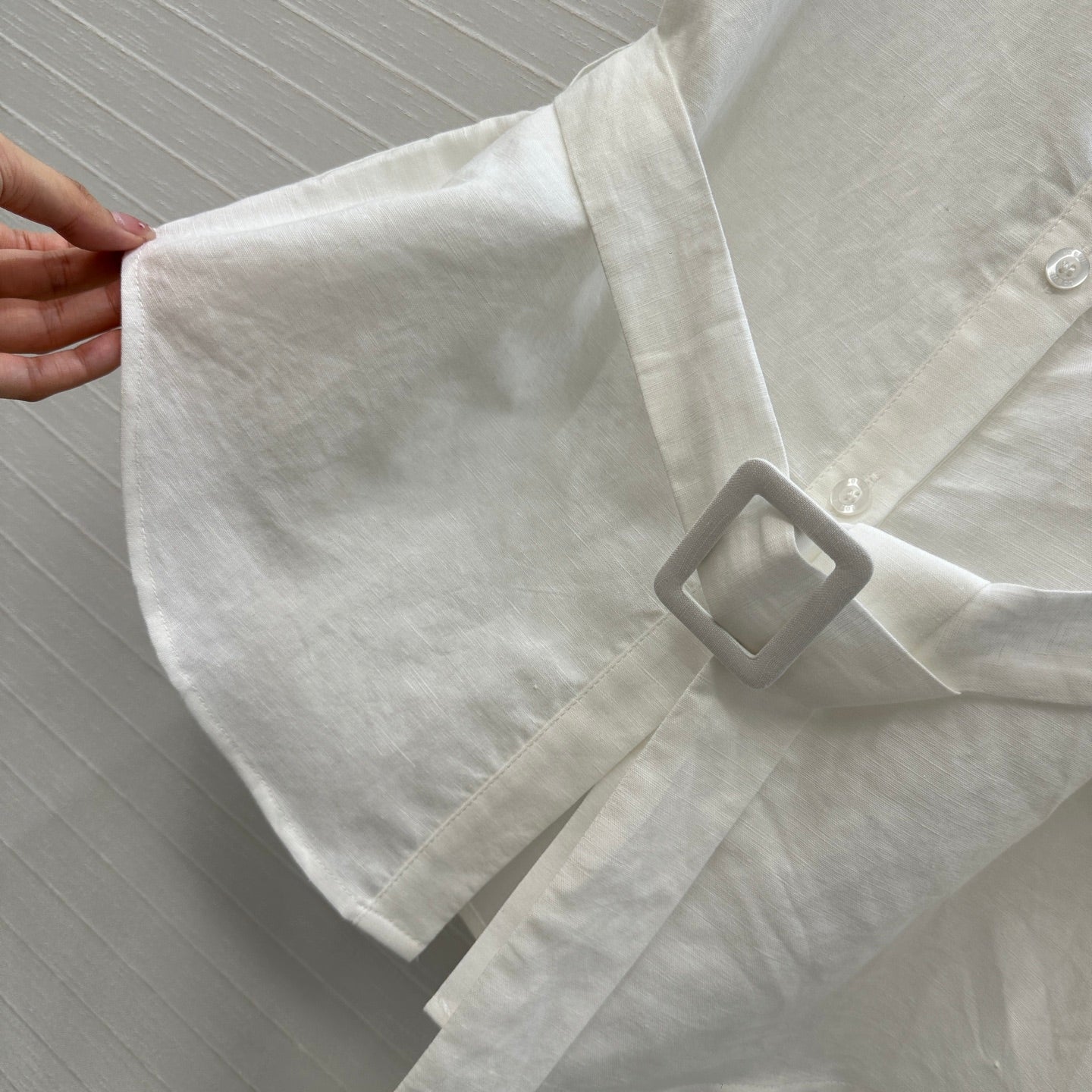 Loewe 25 Lace-up Waist Sleeveless Shirt White  Linen