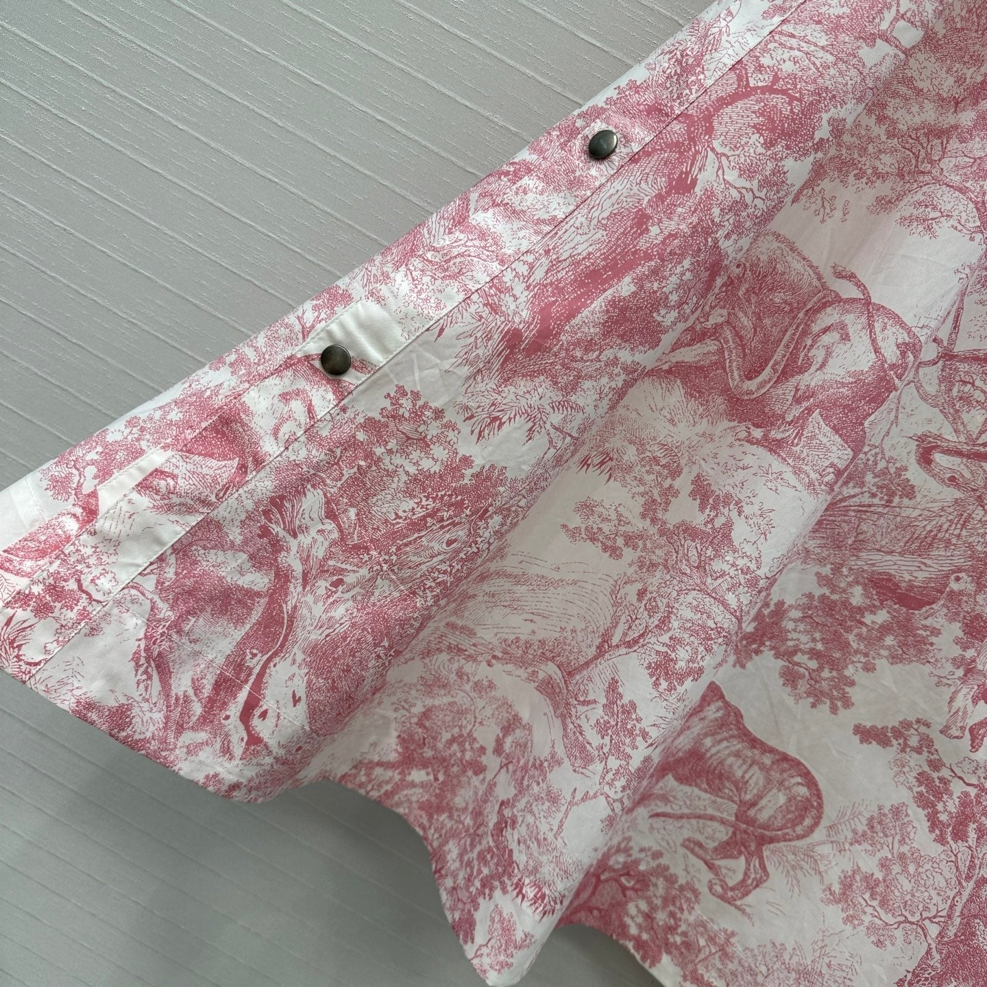 CD 25 Sauvage Jouy Button-down Dress Pink White Cotton