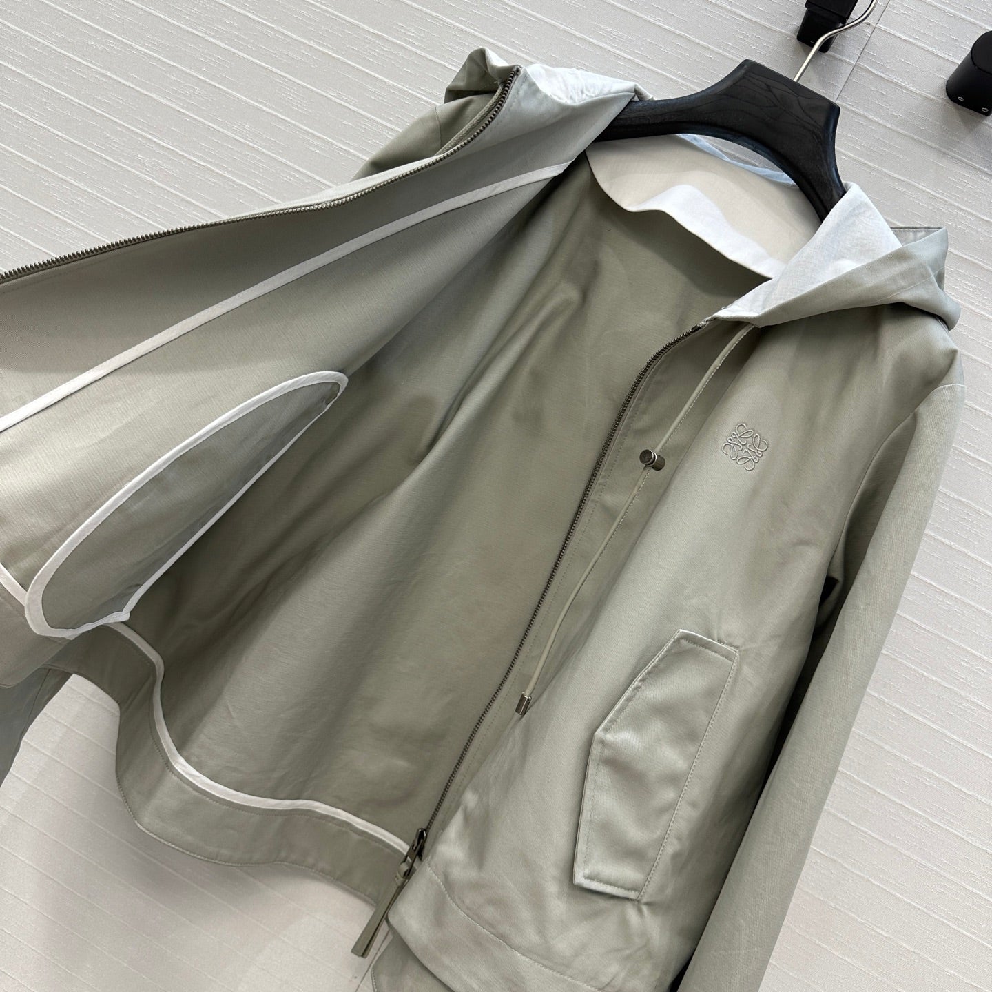 Loewe 25 Hooded Jacket Set Grey Green Polyester