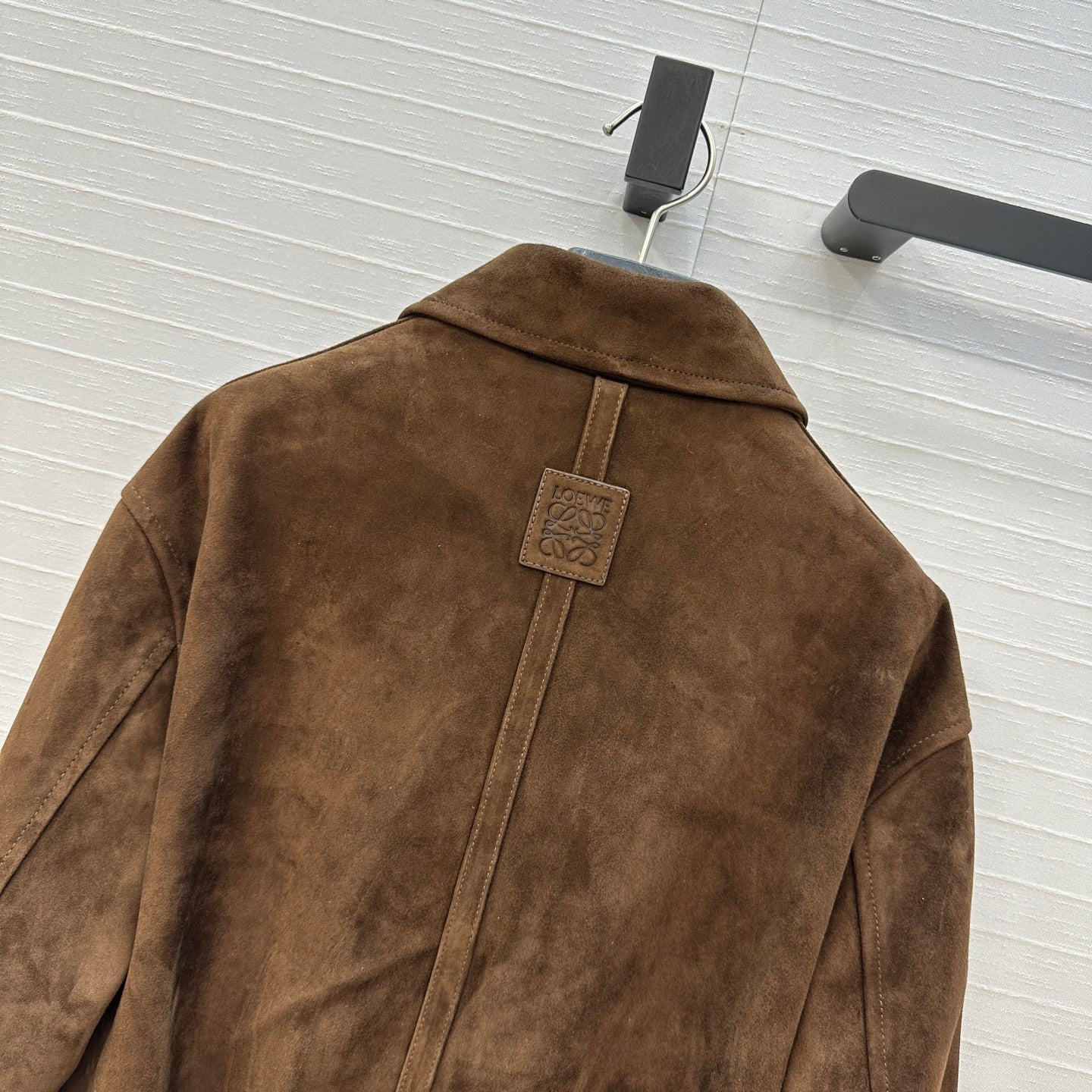 Loewe 25 Jacket Earth Brown Lambskin And Suede