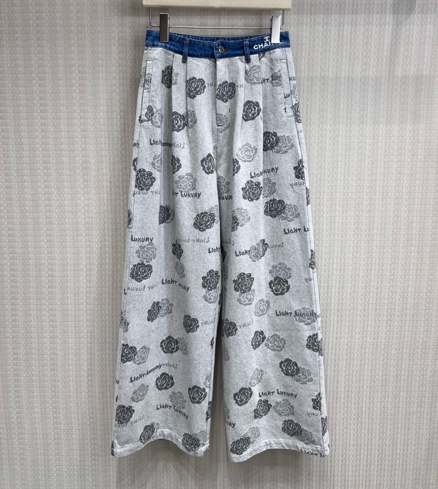 Chanel 2026 Wide-Leg Pants Jean Grey Cotton 637166