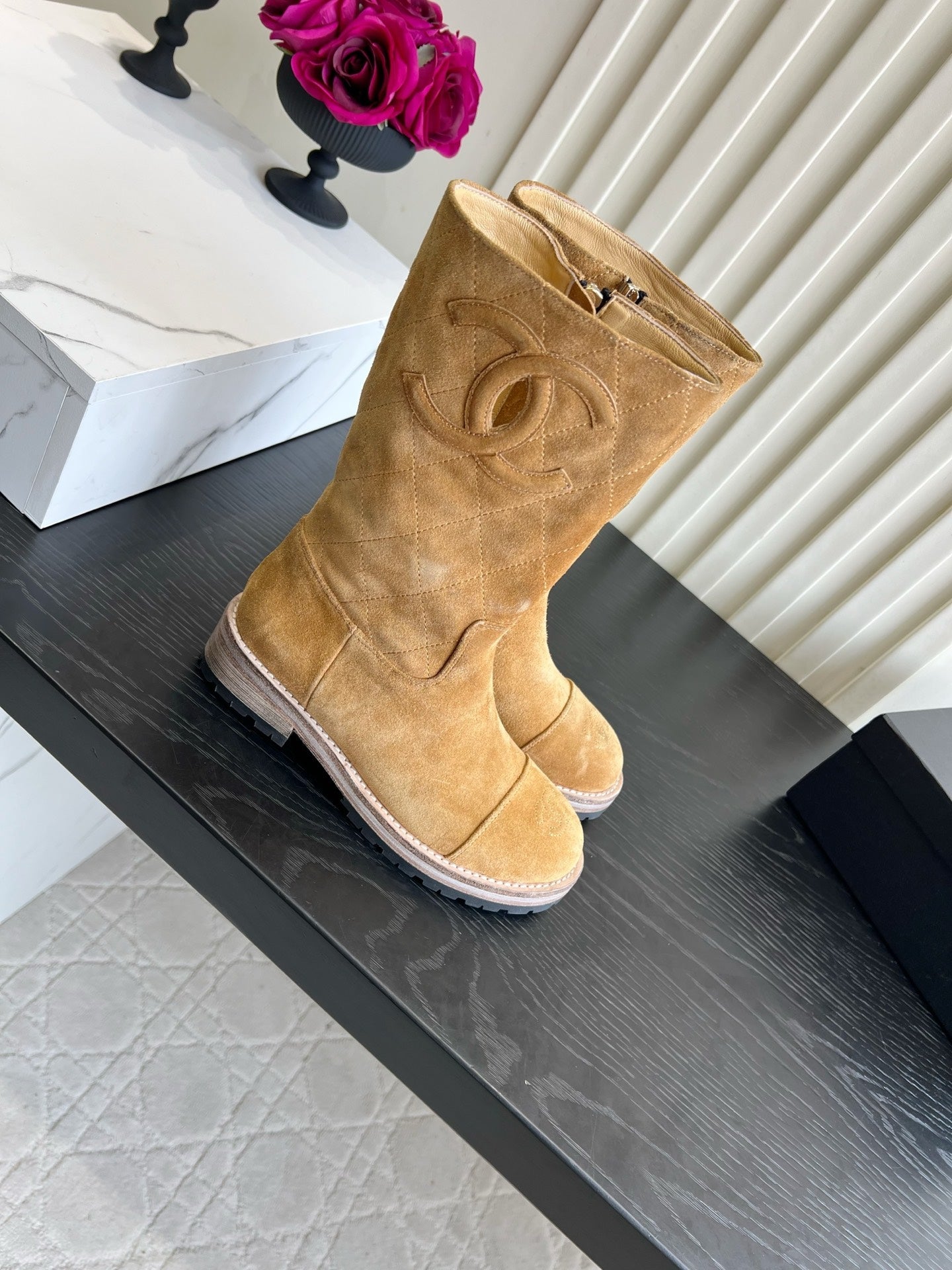 Chanel 2026 Quilted Boots Suede Cowhide 977207
