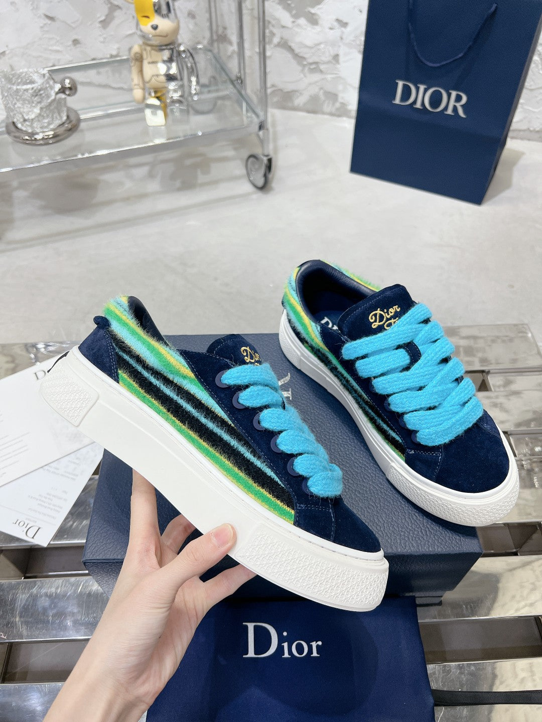 CD B33 Sneaker 30mm In Colorful Suede  100654