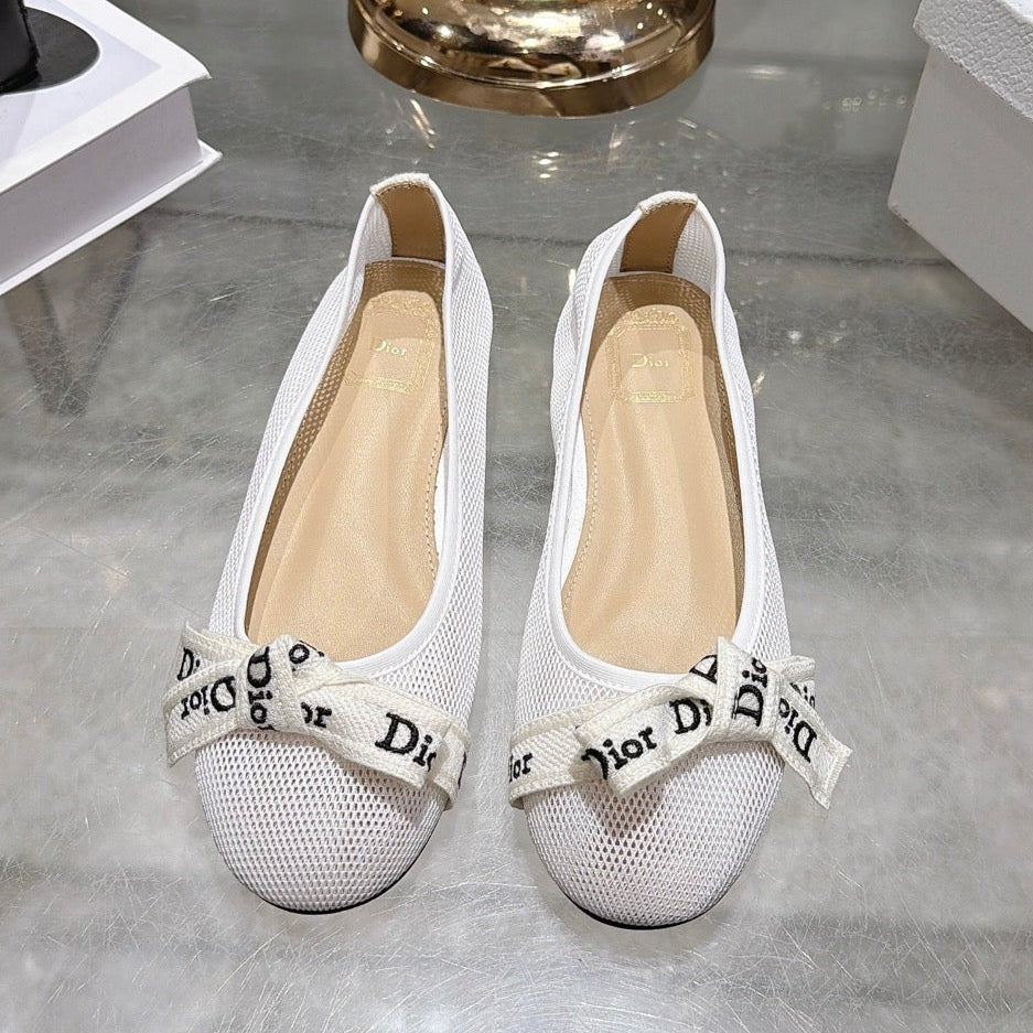 Dior 2026 J'Adior Ballet Flat White Mesh Leather 901698