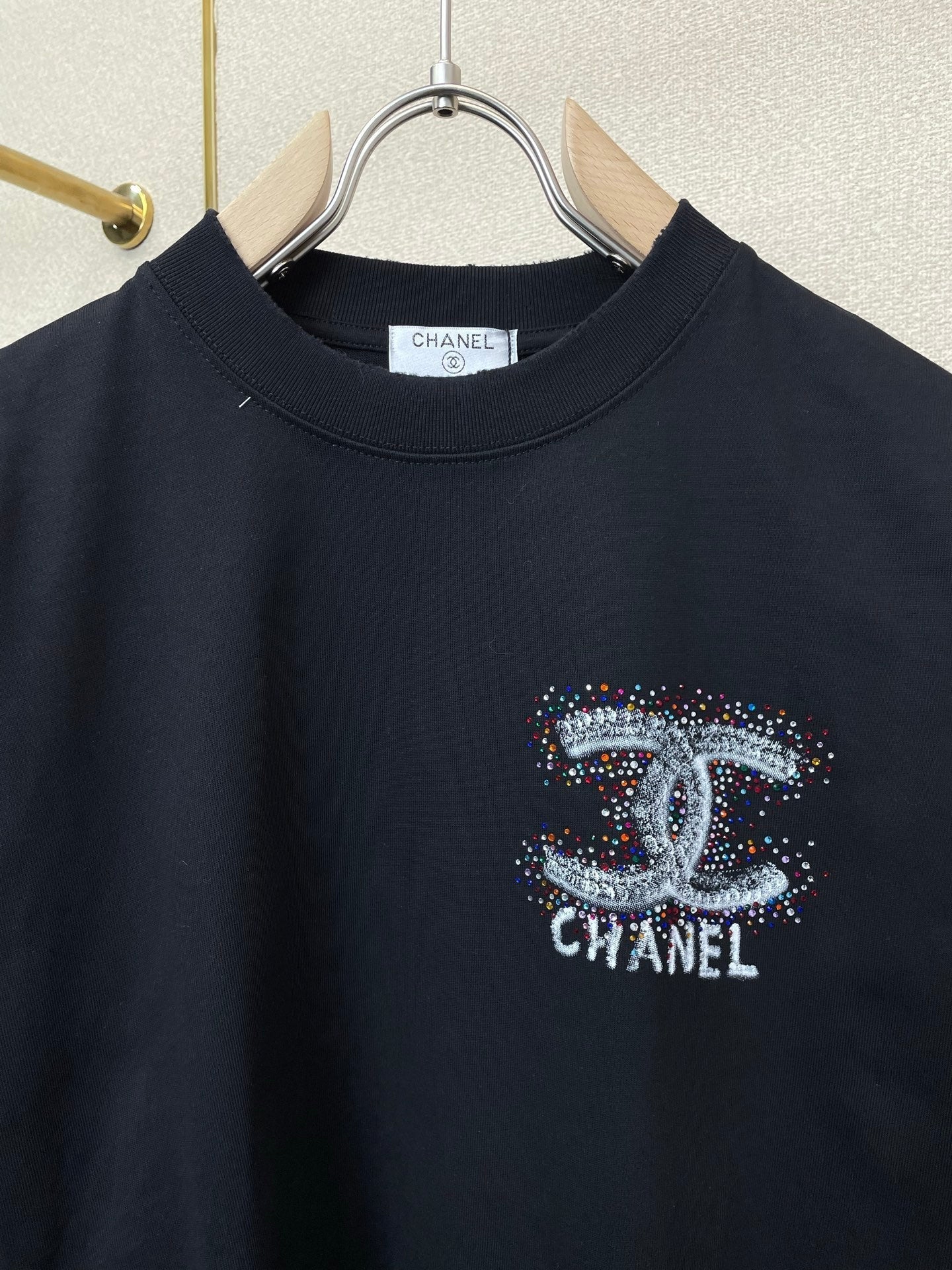 CC 2026 Short Sleeve T-Shirt Rhinestone Cotton 150799