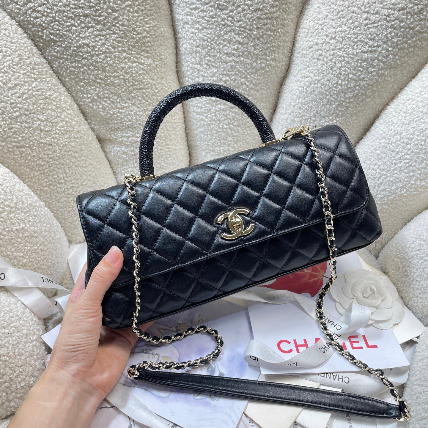 Chanel 2026 Coco Handle Bag 32cm Multicolor Calfskin