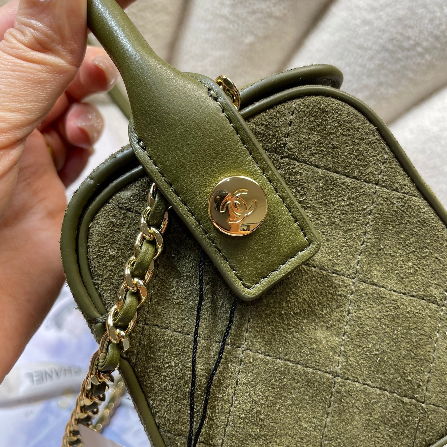 Chane 2026 Clutch With Chain 23cm Suede Leather 378585