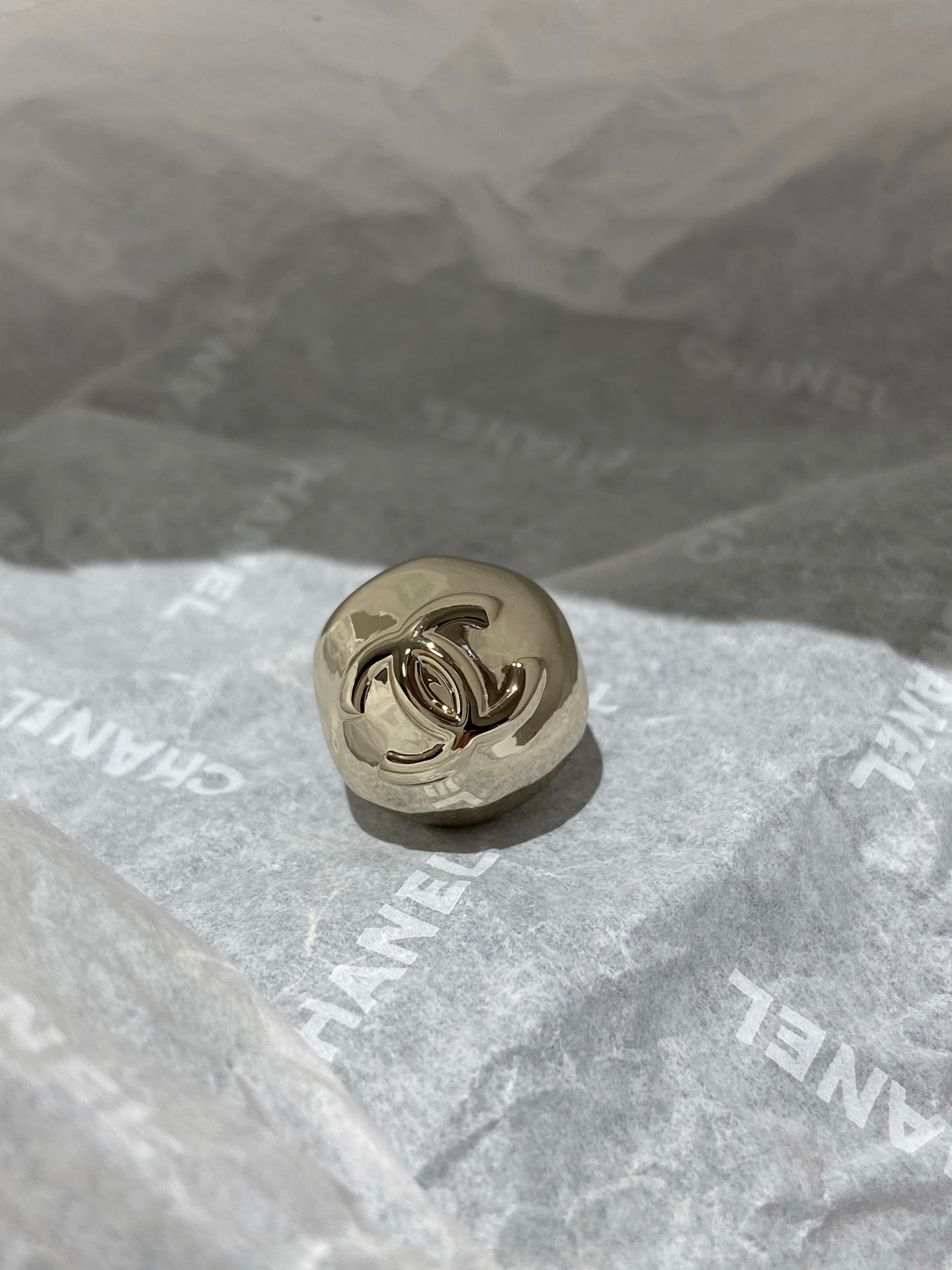 CC Sphere Stud Gold Double C Earrings
