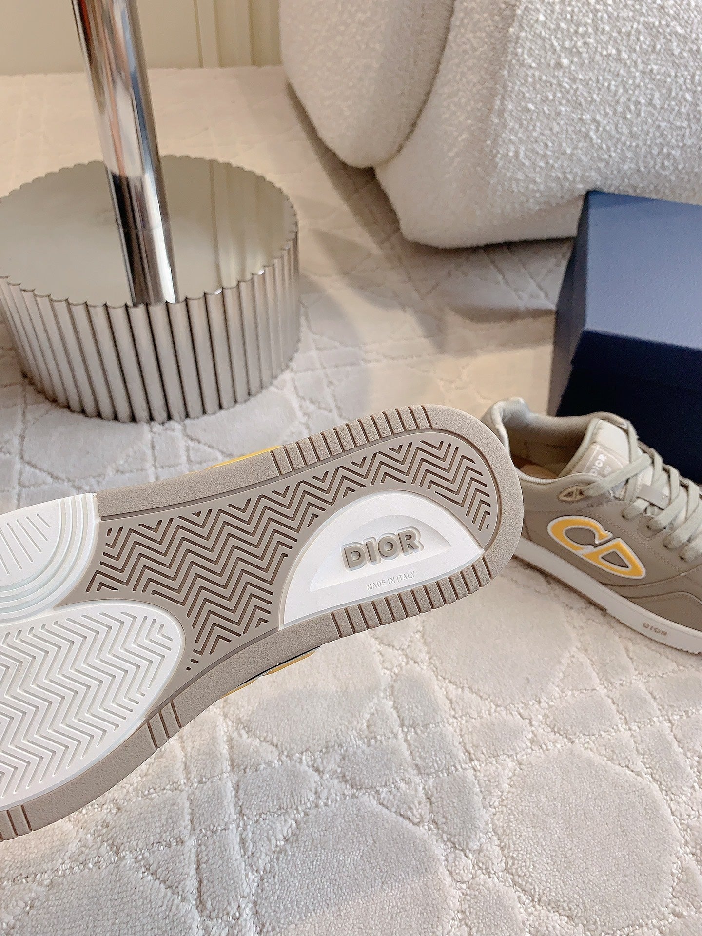 CD AND STONE ISLAND B57 Low-Top Sneaker â€“ Limited And Numbered Edition Brown Gray Mix Orange Calfskin