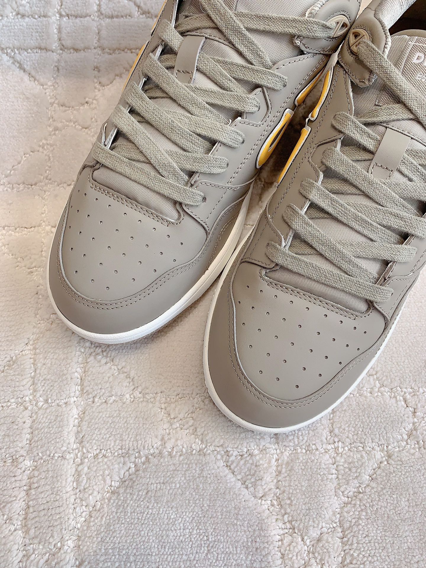 CD AND STONE ISLAND B57 Low-Top Sneaker â€“ Limited And Numbered Edition Brown Gray Mix Orange Calfskin
