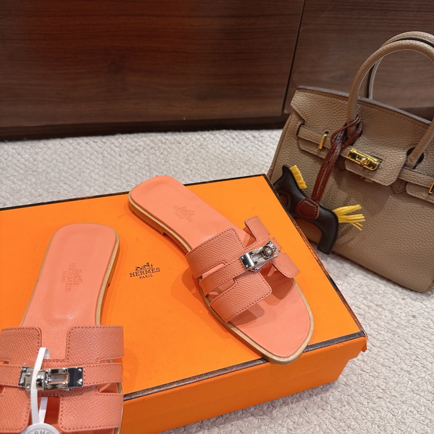 Hermes 2026 Sandal Peach Cowhide 804977