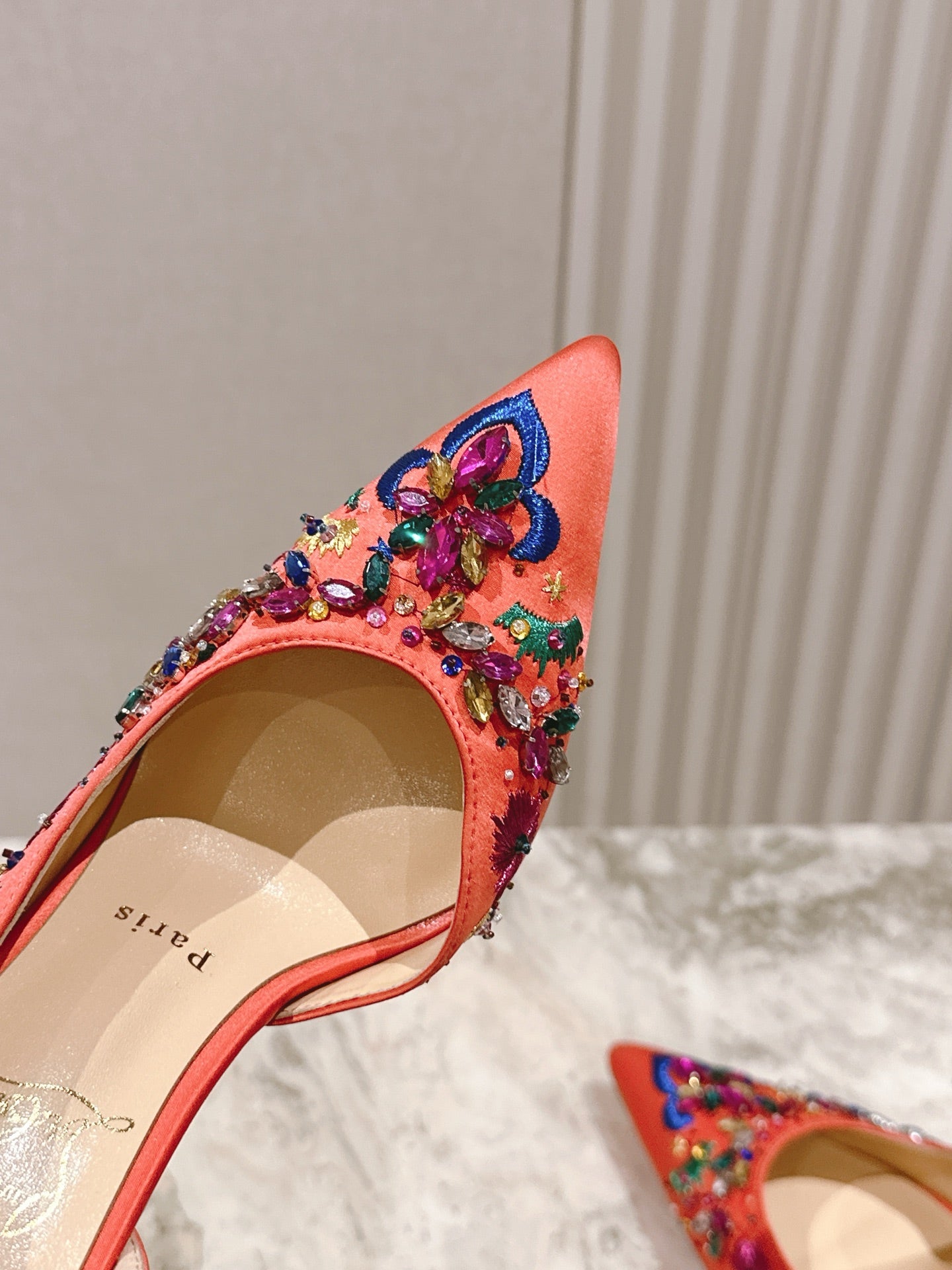 CL 25 Embellished Pumps Red Imported Original Special 346314