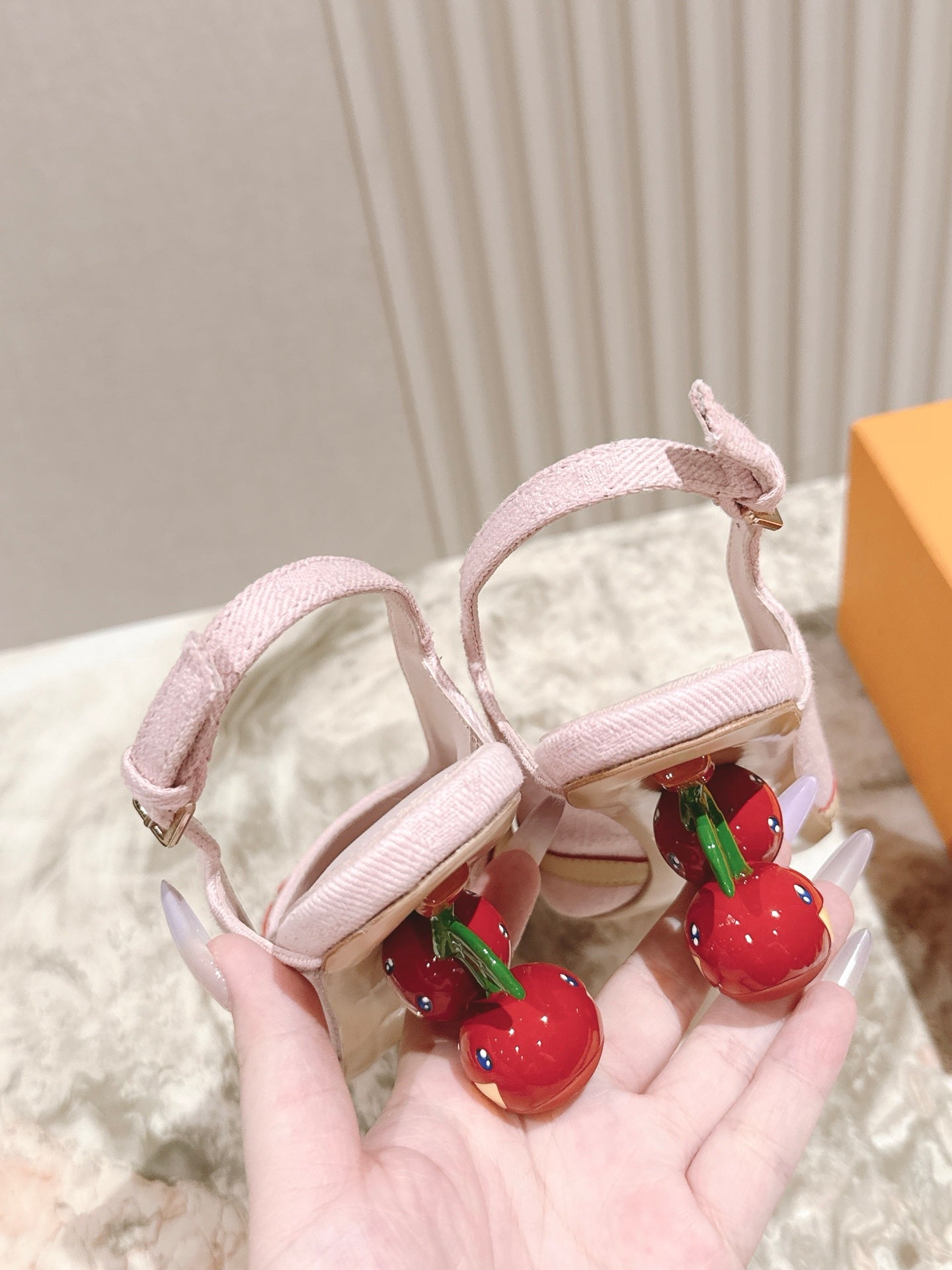 LV 26ss Slingback 45 Light Pink Denim 656936