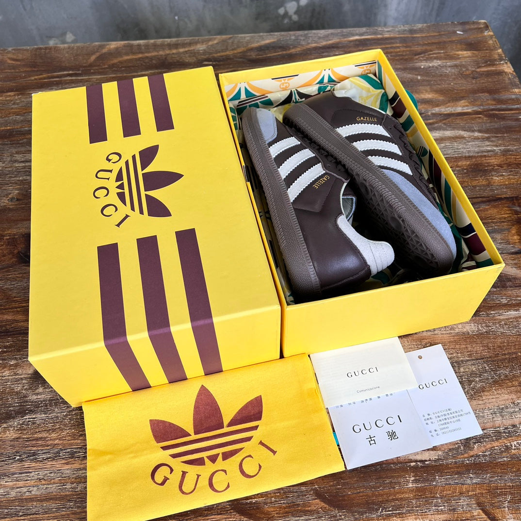 GG x Adidas Men's Sneaker Brown Cowhide Suede 553236