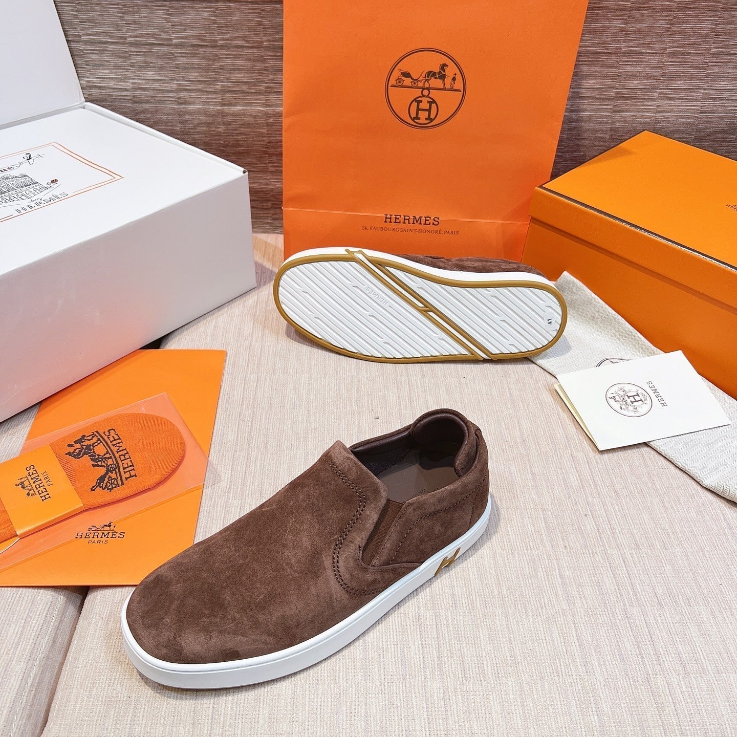 HM Men's 25 Lucky Slip-on Brown Suede 713103