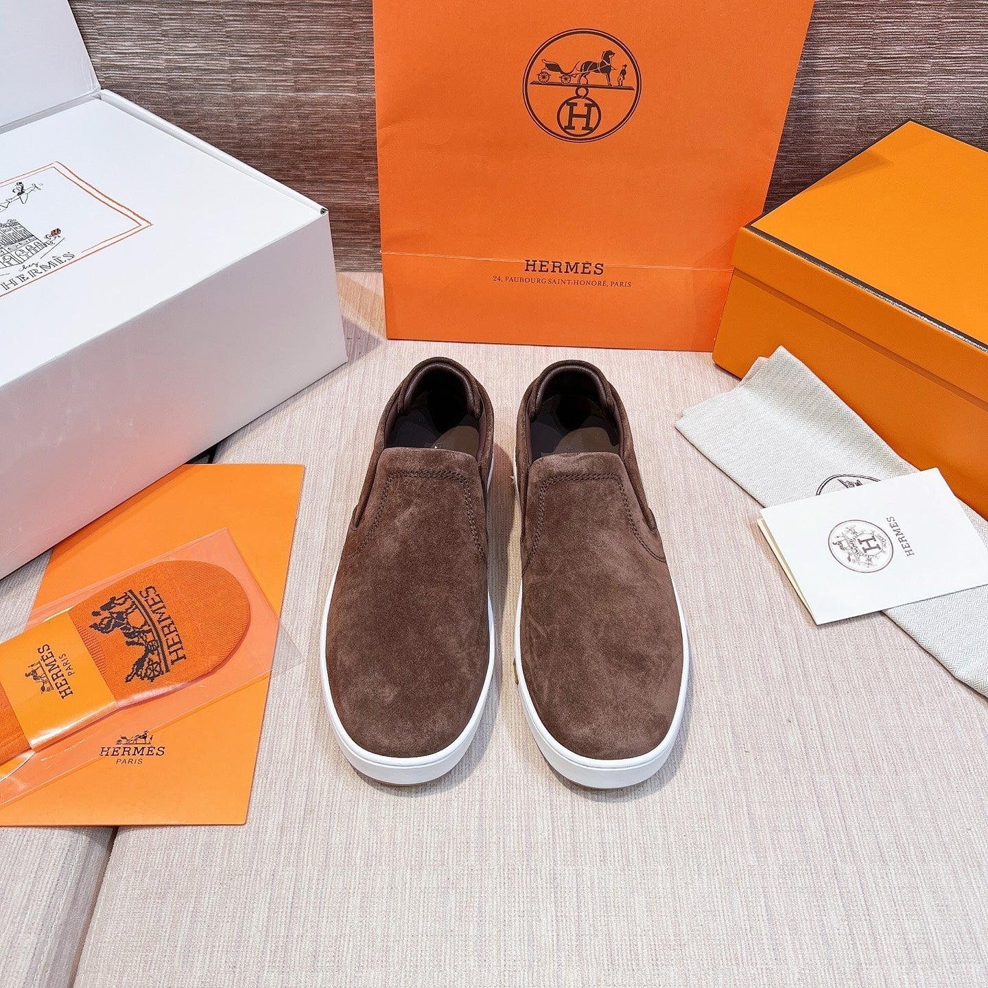 HM Men's 25 Lucky Slip-on Brown Suede 713103