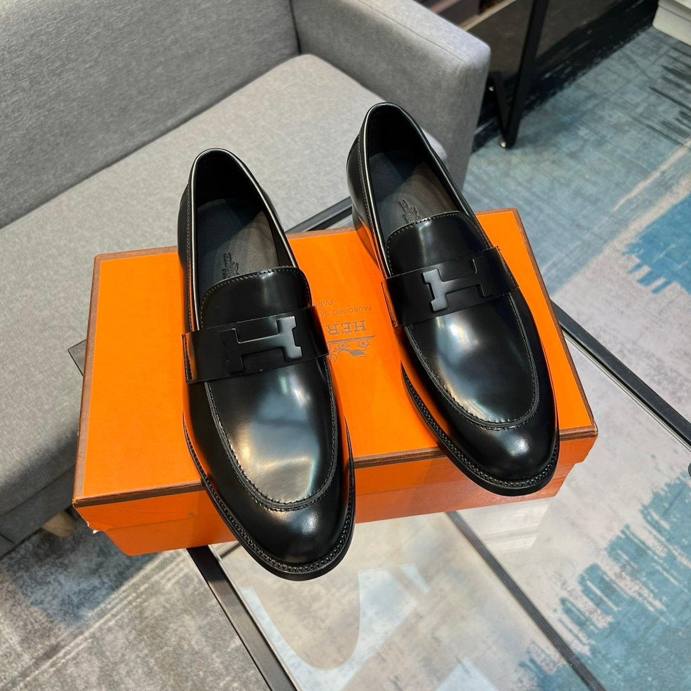 HM PARIS LOAFER GLOSSY BLACK CALFSKIN